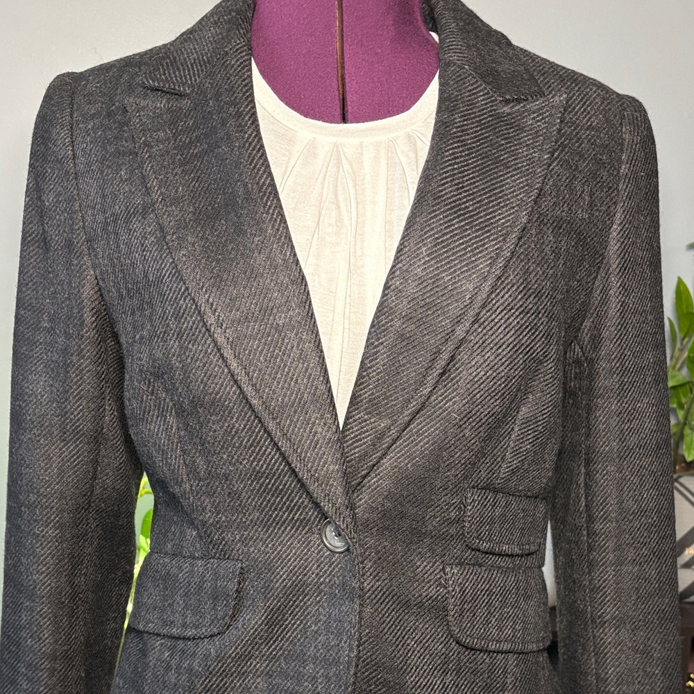 LOFT Charcoal Gray Blazer - Picture 3 of 10